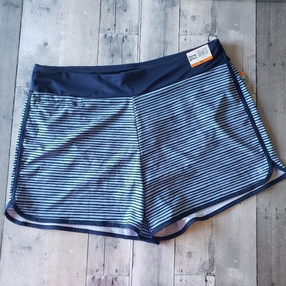 NWT - Hang Ten Ladies' Activewear Blue Stripe Short – Size XXL - Picture 6 of 9